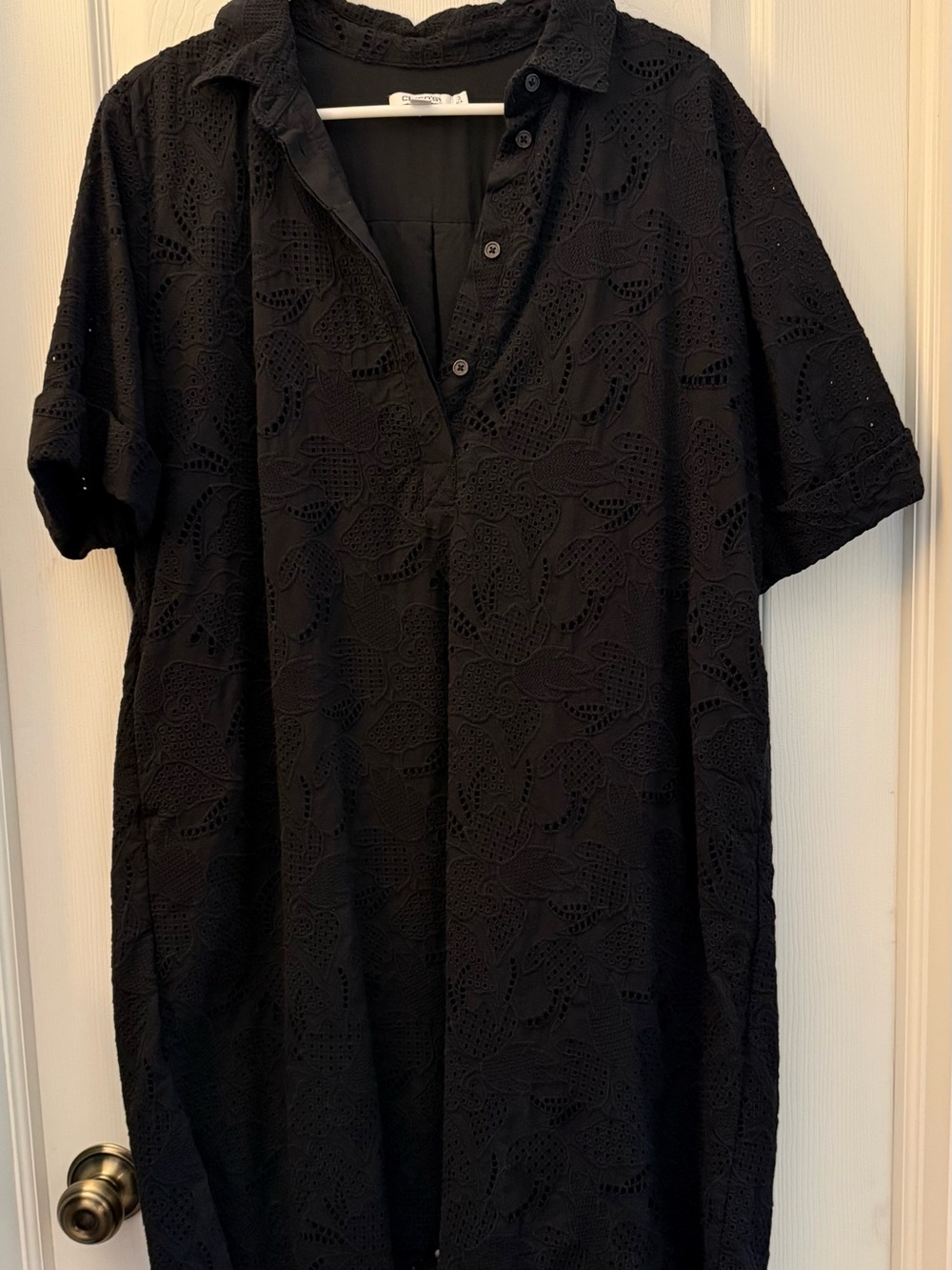 Chico's Black Eyelet Midi Dress
